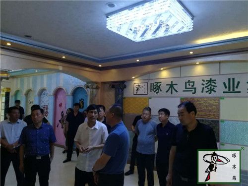 绥中县领导一行莅临啄木鸟漆业参观、指导