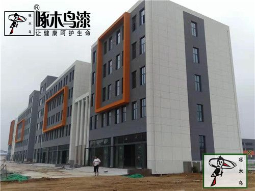 啄木鸟漆顺之达汽车产业园外墙涂装工程竣工在即